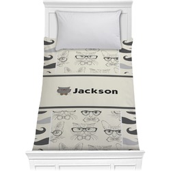 Hipster Cats & Mustache Comforter - Twin (Personalized)