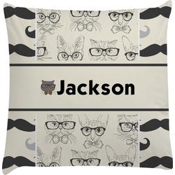 Hipster Cats & Mustache Decorative Pillow Case (Personalized)