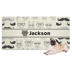 Hipster Cats & Mustache Dog Towel (Personalized)