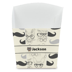 Hipster Cats & Mustache French Fry Favor Boxes (Personalized)