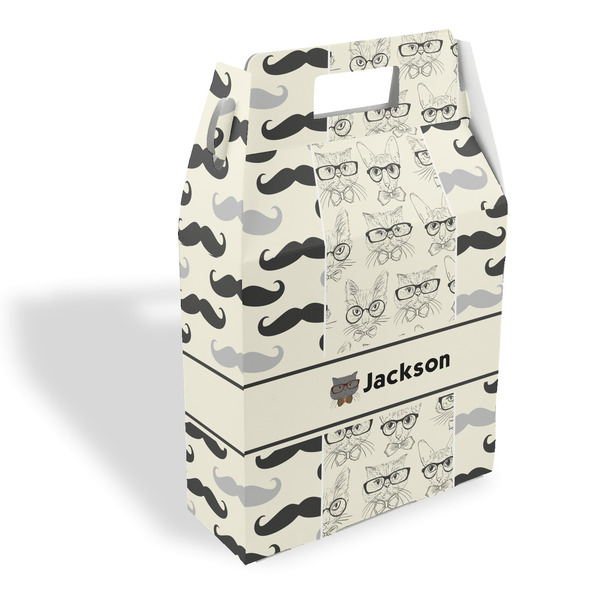 Custom Hipster Cats & Mustache Gable Favor Box (Personalized)