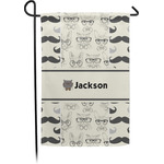 Hipster Cats & Mustache Small Garden Flag - Single Sided w/ Name or Text