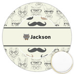 Hipster Cats & Mustache Printed Cookie Topper - 3.25" (Personalized)