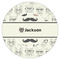 Hipster Cats & Mustache Icing Circle - Large - Single