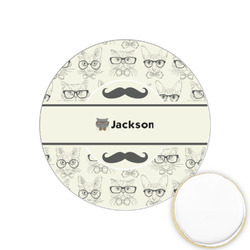 Hipster Cats & Mustache Printed Cookie Topper - 1.25" (Personalized)