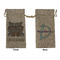 Hipster Cats & Mustache Large Burlap Gift Bags - Front & Back
