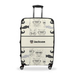 Hipster Cats & Mustache Suitcase - 28" Large - Checked w/ Name or Text