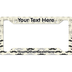 Hipster Cats & Mustache License Plate Frame - Style A (Personalized)