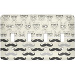 Hipster Cats & Mustache Light Switch Cover (4 Toggle Plate)