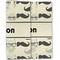 Hipster Cats & Mustache Linen Placemat - Folded Half (double sided)
