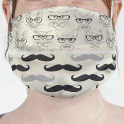 Hipster Cats & Mustache Face Mask Cover