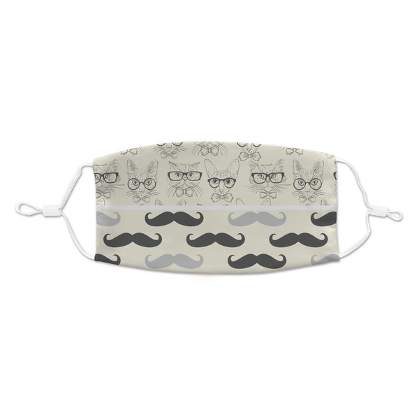 Custom Hipster Cats & Mustache Kid's Cloth Face Mask - Standard