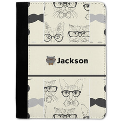 Hipster Cats & Mustache Notebook Padfolio w/ Name or Text