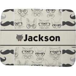 Hipster Cats & Mustache Memory Foam Bath Mat - 48"x36" (Personalized)