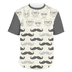 Hipster Cats & Mustache Men's Crew T-Shirt - Large