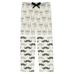 Hipster Cats & Mustache Mens Pajama Pants - L