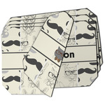 Hipster Cats & Mustache Dining Table Mat - Octagon - Set of 4 (Double-SIded) w/ Name or Text