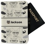 Hipster Cats & Mustache Passport Holder - Fabric (Personalized)