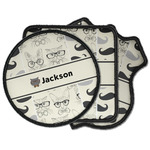 Hipster Cats & Mustache Iron on Patches (Personalized)