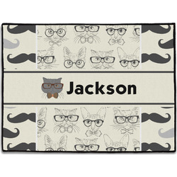 Hipster Cats & Mustache Door Mat (Personalized)