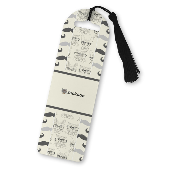 Custom Hipster Cats & Mustache Plastic Bookmark (Personalized)