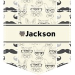 Hipster Cats & Mustache Iron On Faux Pocket (Personalized)