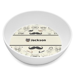 Hipster Cats & Mustache Melamine Bowl - 8 oz (Personalized)