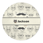 Hipster Cats & Mustache 5' Round Indoor Area Rug (Personalized)