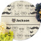 Hipster Cats & Mustache Round Linen Placemats - Front (w flowers)