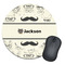 Hipster Cats & Mustache Round Mouse Pad