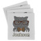 Hipster Cats & Mustache Set of 4 Sandstone Coasters - Front View