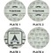 Hipster Cats & Mustache Set of Appetizer / Dessert Plates (Approval)