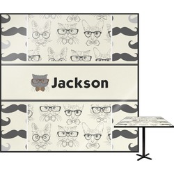 Hipster Cats & Mustache Square Table Top - 30" (Personalized)