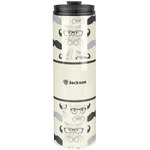 Hipster Cats & Mustache Stainless Steel Skinny Tumbler - 20 oz (Personalized)