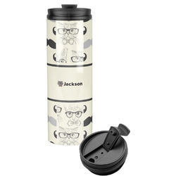 Hipster Cats & Mustache Stainless Steel Skinny Tumbler (Personalized)