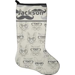 Hipster Cats & Mustache Holiday Stocking - Single-Sided - Neoprene (Personalized)