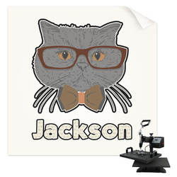 Hipster Cats & Mustache Sublimation Transfer - Shirt Back / Men (Personalized)