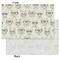 Hipster Cats & Mustache Tissue Paper - Heavyweight - Small - Front & Back