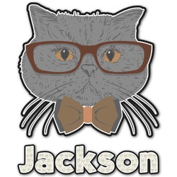 Hipster Cats & Mustache Graphic Decal - Small (Personalized)