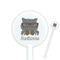 Hipster Cats & Mustache White Plastic 5.5" Stir Stick - Round - Closeup