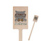 Hipster Cats & Mustache Wooden 6.25" Stir Stick - Rectangular - Closeup