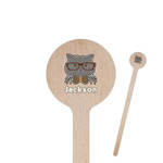 Hipster Cats & Mustache 7.5" Round Wooden Stir Sticks - Double Sided (Personalized)