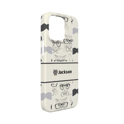 Hipster Cats & Mustache iPhone Case - Plastic - iPhone 13 Mini (Personalized)