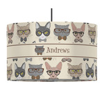 Hipster Cats 12" Drum Pendant Lamp - Fabric (Personalized)