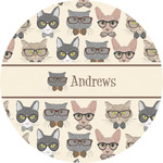 Hipster Cats Multipurpose Round Labels - 2" (Personalized)