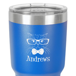 Hipster Cats 30 oz Stainless Steel Tumbler - Royal Blue - Single-Sided (Personalized)