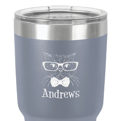 Hipster Cats 30 oz Stainless Steel Tumbler - Grey - Double-Sided (Personalized)