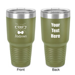 Hipster Cats 30 oz Stainless Steel Tumbler - Olive - Double-Sided (Personalized)