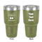 Hipster Cats 30 oz Stainless Steel Ringneck Tumbler - Olive - Double Sided - Front & Back