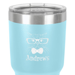 Hipster Cats 30 oz Stainless Steel Tumbler - Teal - Double-Sided (Personalized)
